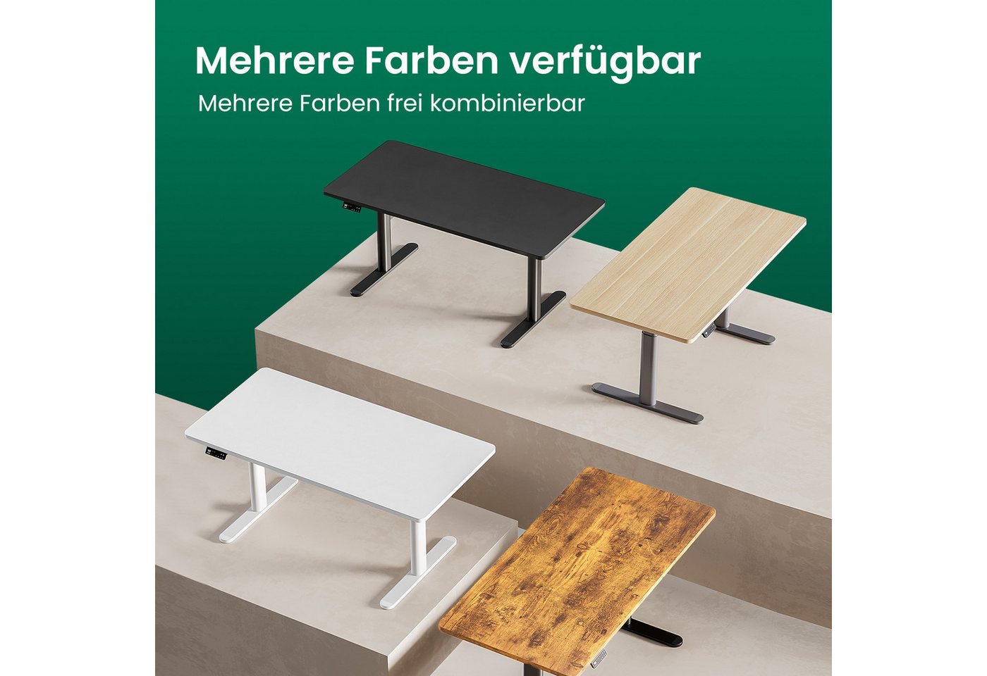 MAIDESITE Tischplatte für höhenverstellbare Schreibtische, Esstische & Gaming, 120x60 cm – 25 mm dick, Vintagebraun, robust Bild 5