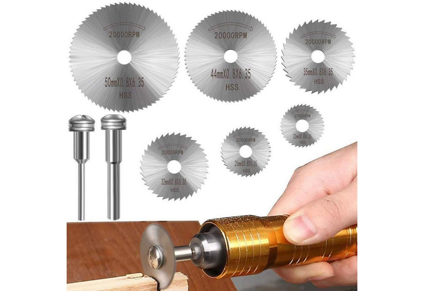 LuxusKollektion Kreissägeblatt Kreissägeblätter HSS 6er 22-50mm für Rotationswerkzeug Holz Metall (8-St) Bild 3