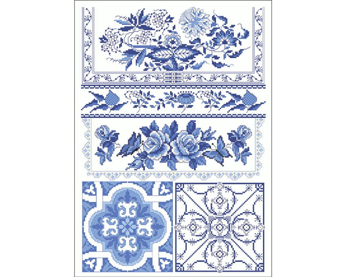 Lindner´s Kreuzstiche Kreativset Lindner´s Kreuzstiche Zählmuster Vorlage "Blaue Stunde", 089, (embroidery kit by Marussia) Bild 3