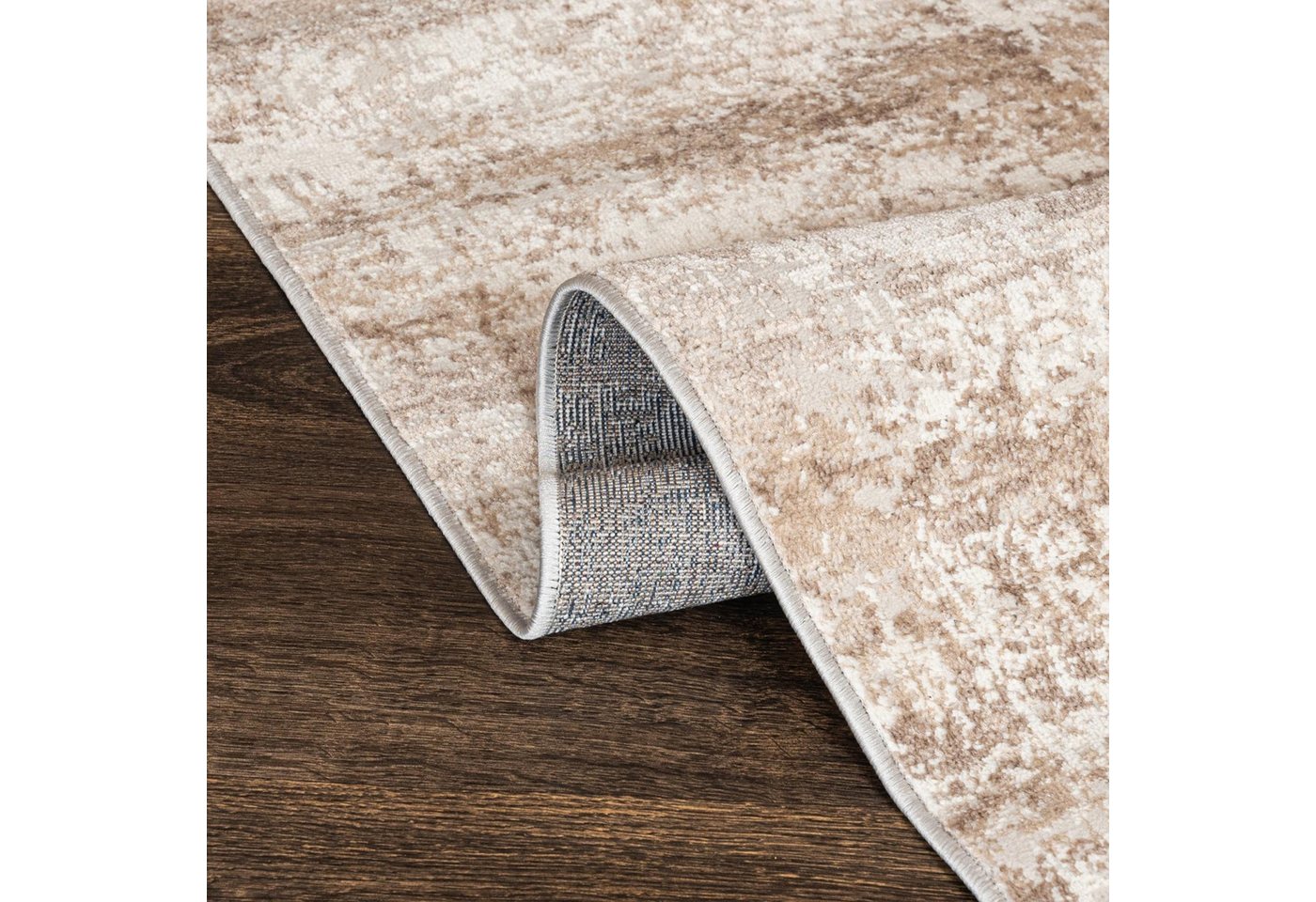 Mazovia Designteppich Modern Abstrakt Beige Creme Flur, Schlafzimmer, Diele, Wohnzimmer, Fußbodenheizung Bild 3