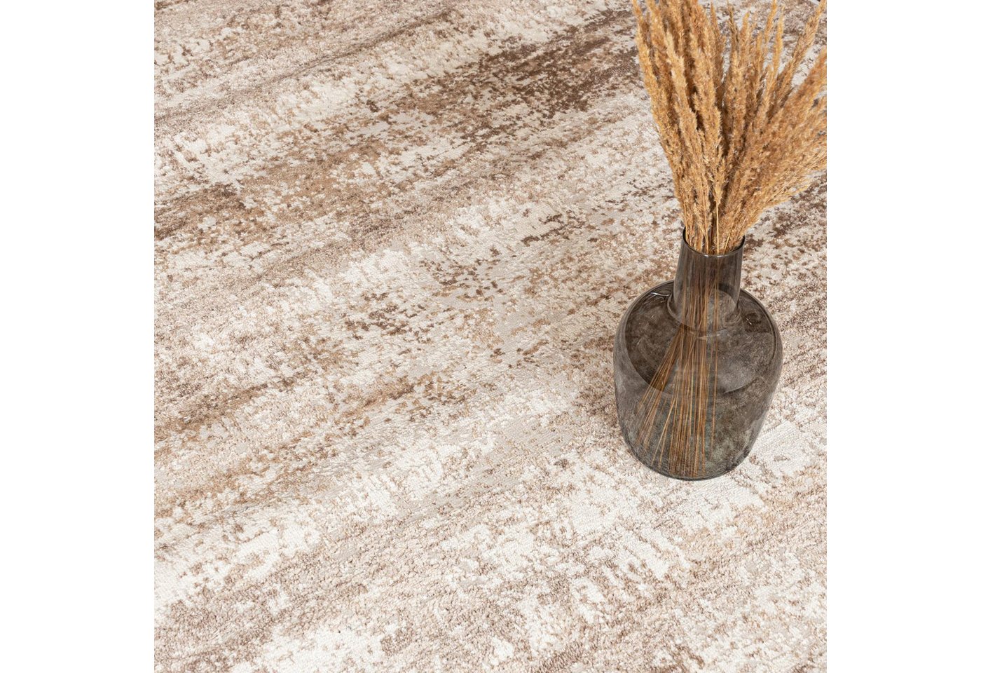 Mazovia Designteppich Modern Abstrakt Beige Creme Flur, Schlafzimmer, Diele, Wohnzimmer, Fußbodenheizung Bild 4