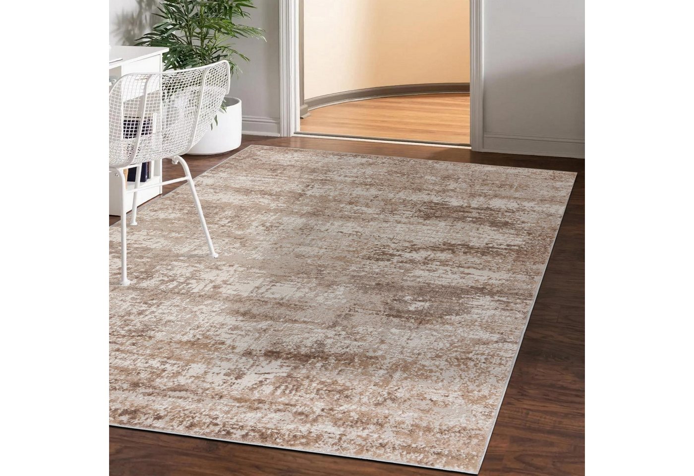 Mazovia Designteppich Modern Abstrakt Beige Creme Flur, Schlafzimmer, Diele, Wohnzimmer, Fußbodenheizung Bild 5