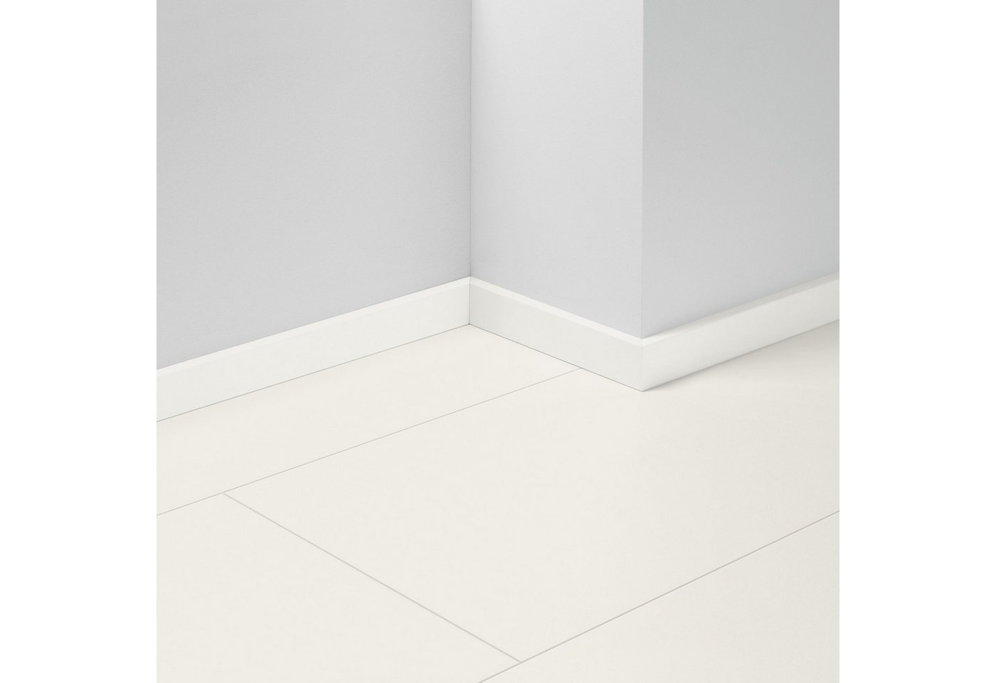 PARADOR Sockelleiste SL 5 Uni weiß D002, L: 220 cm, H: 5 cm, Made in Germany, 1-St., Nachhaltig, Im Farbton RAL 9016, Verwindungsfrei, Mit hochwertigem MDF-Kern Bild 2