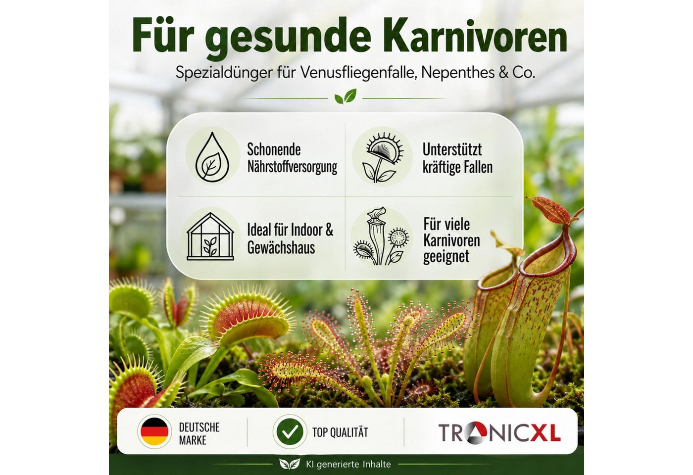 TronicXL Pflanzenstärkungsmittel Karnivoren Dünger 1L fleischfressende Pflanzen wie Venusfliegenfalle