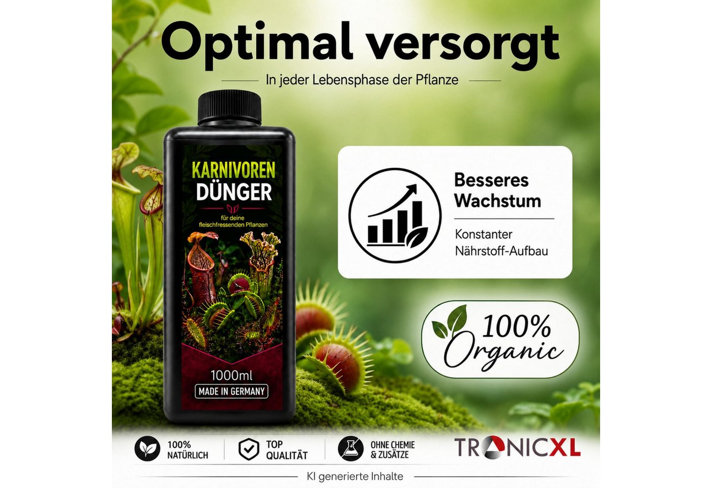 TronicXL Pflanzenstärkungsmittel Karnivoren Dünger 1L fleischfressende Pflanzen wie Venusfliegenfalle Bild 5