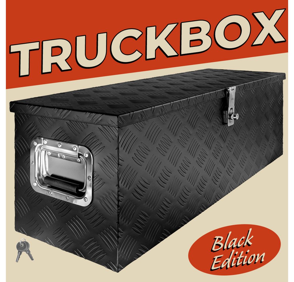 Trucky Anhänger-Deichselbox Deichselbox Werkzeugkasten Truckbox Alu Box Transportbox D100 Schwarz Bild 2