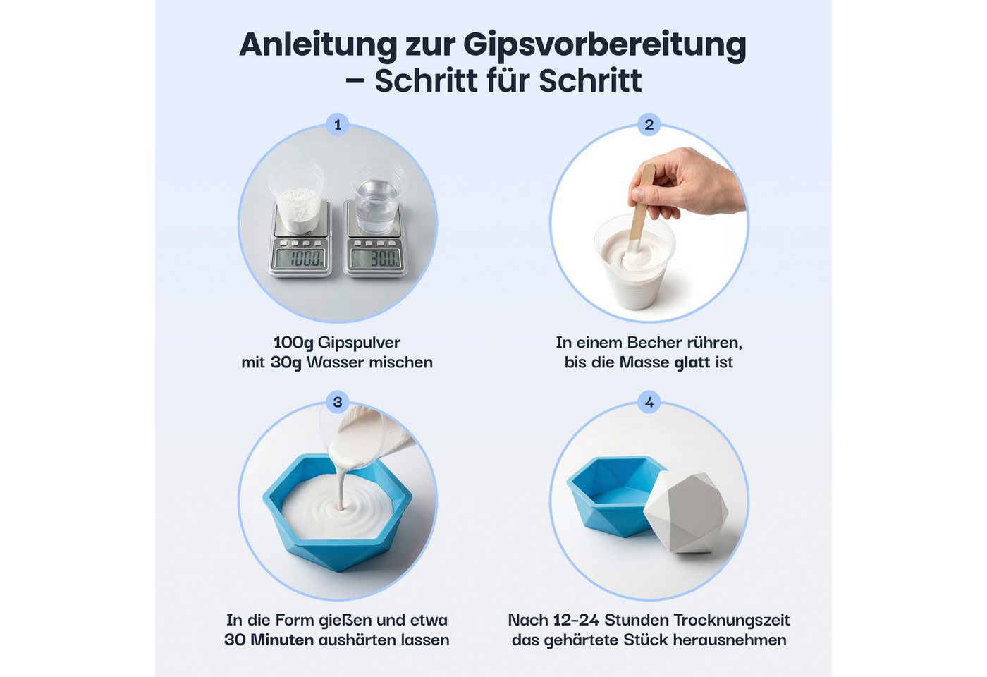 Creative Deco Modelliermasse Gießpulver weiß Keramik Gießmasse Bild 5