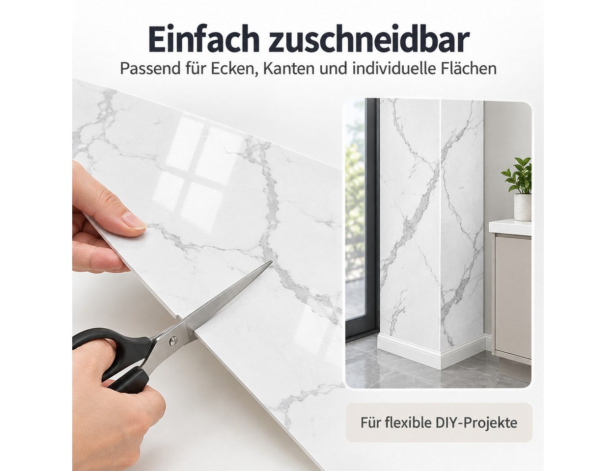 JASLIFE Fliesenaufkleber Marmoroptik (Set, 5 St), selbstklebend Bild 3