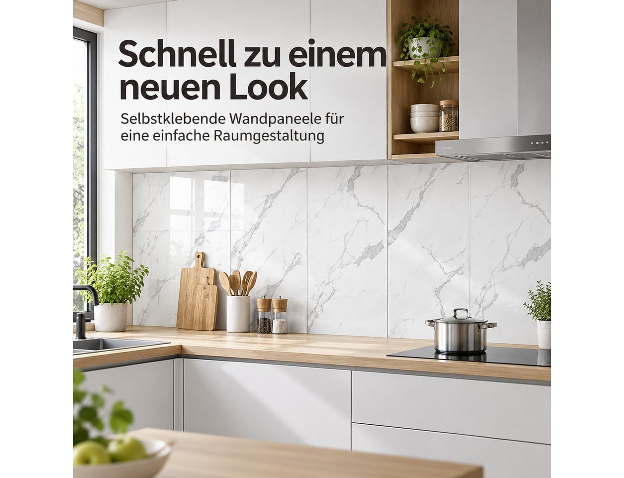 JASLIFE Fliesenaufkleber Marmoroptik (Set, 5 St), selbstklebend Bild 5