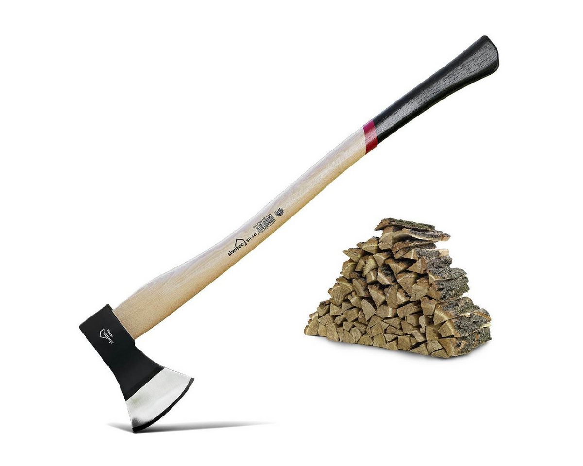 siwitec Axt Holzaxt SH-140, 1400 Gramm Kopfgewicht, 2270 g, (Unterschiedliche Kopfgewichte), GS-Zeritfizierung für maximale Arbeitssicherheit, Universalaxt Bild 3