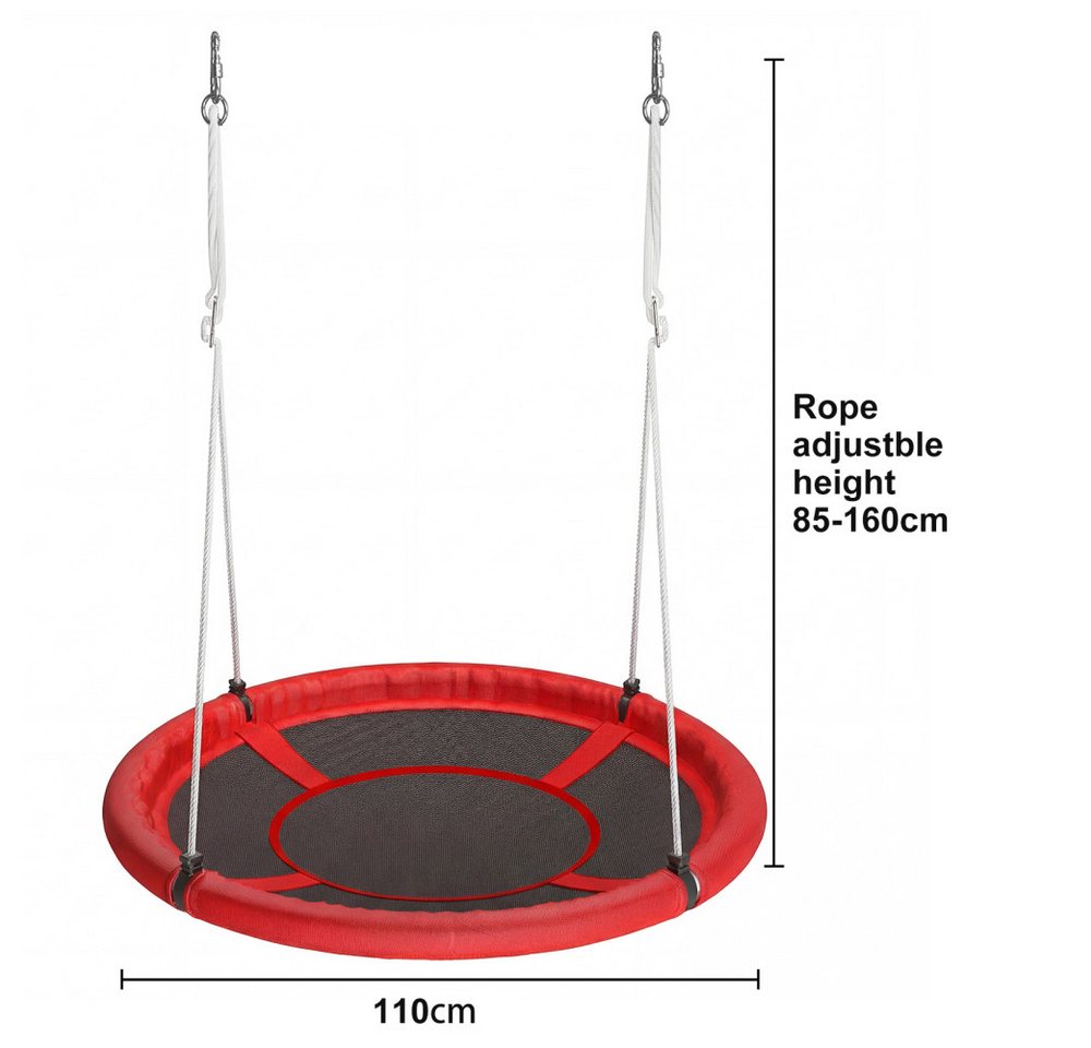 BBWL Schaukelsitz belastbar bis 150kg Stahlrahmen Outdoor Indoor Kinder Schaukel, Nestschaukel 110cm rund Gartenschaukel belastbar wetterfest Bild 5