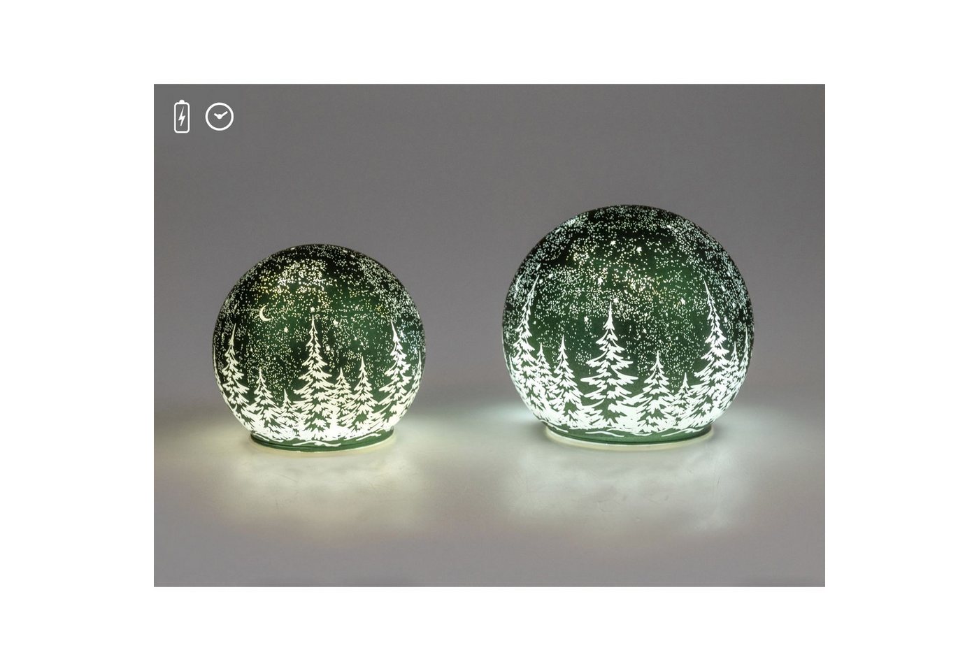 formano LED Kugelleuchte Frosty Winterwald Weihnachtsdeko, LED, Mit Timerfunktion, Grün, Winterwald, H: cm Bild 5