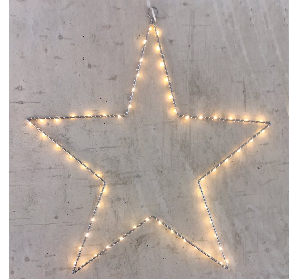 Lights4Christmas LED Stern Lights4Christmas Metall-Leuchtstern 40 LED 30cm Indoor, LED fest integriert, warmweiß, Timer