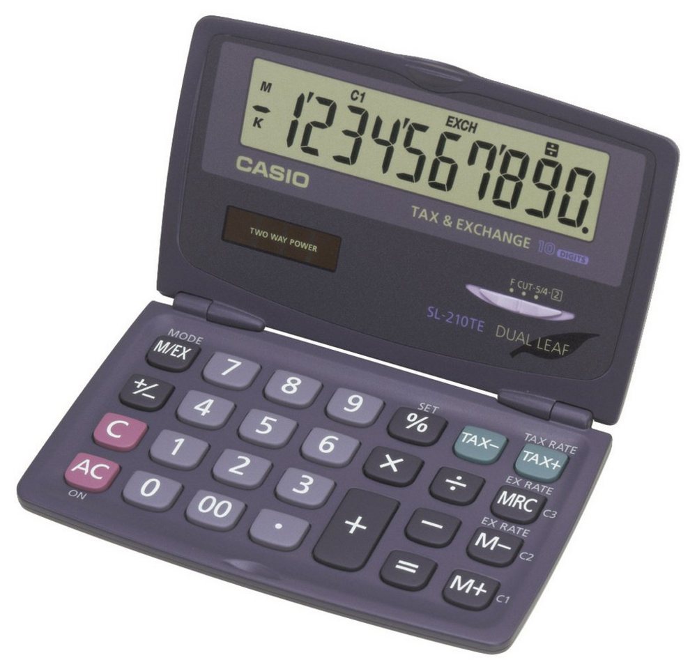 CASIO Taschenrechner Casio SL-210TE Taschenrechner Anthrazit Display (Stellen): 10 solarbe