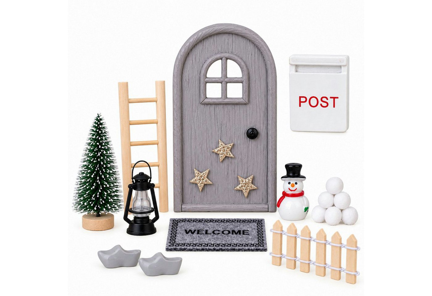 Haushalt International Im- und Export GmbH Wichteltür Weihnachtsdekoration Wichtel Set 27tlg (Stück, 27 St., Packung), Miniatur, Weihnachten, Dekoration Bild 5
