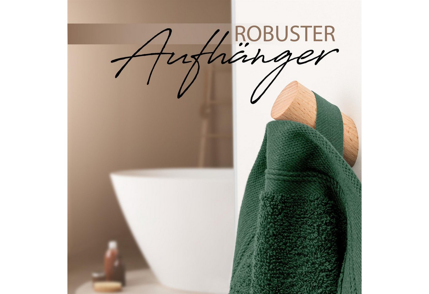 Hausfelder Saunatuch Premium Saunatücher 4er Set (Dunkelgrün, 4 Saunatücher, 80x200 cm), Baumwollfrottee (4-St), hautfreundlich, saugstark, 100 % Baumwolle Bild 5
