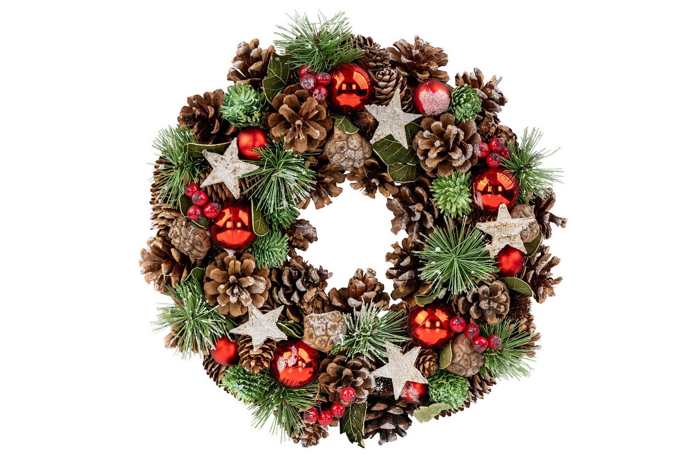 Levandeo® Adventskranz Weihnachtskranz 34cm Türkranz Tischdeko Weihnachten Zapfen Adventskran Bild 4