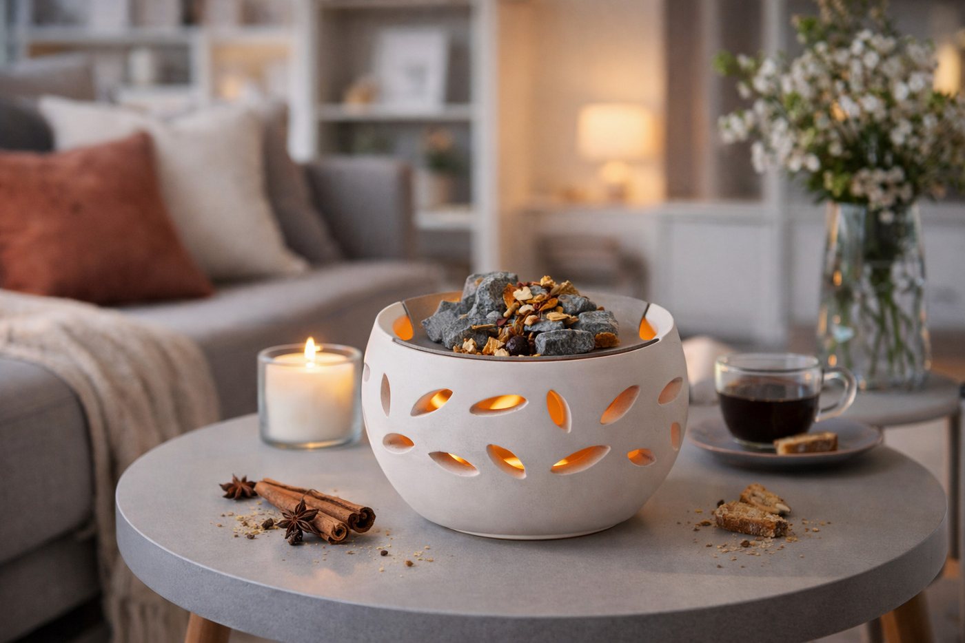 matrasa Duftlampe Vitalofen Luna - Zimmersauna Stövchen Aromalampe, Inkl. Duftmischung "feelgood Bild 3