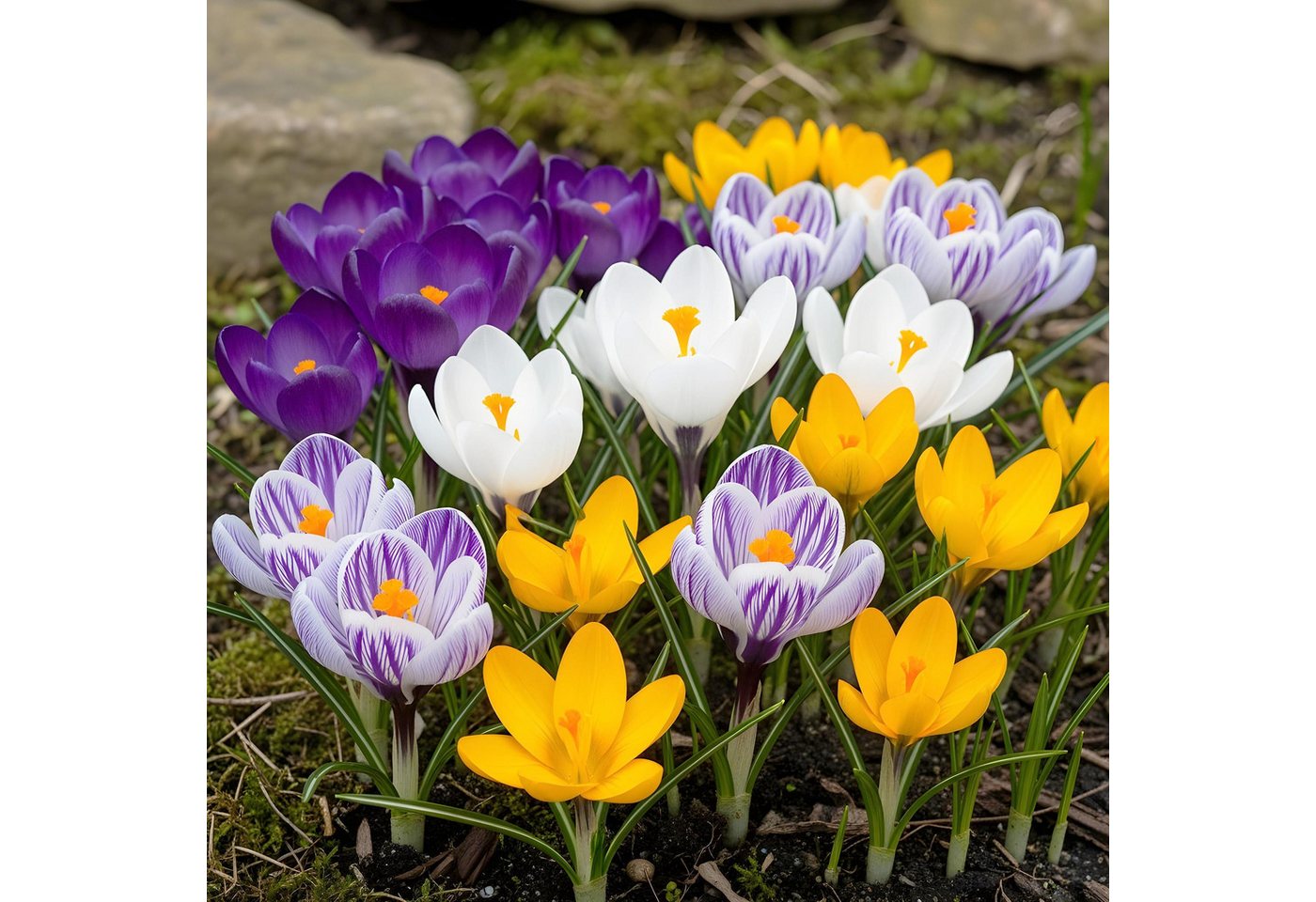 Exotenherz Blumenzwiebeln Exotenherz Blumenzwiebeln - Krokus Crocus großblumiger Mix (30 Stück), (30-St) Bild 3