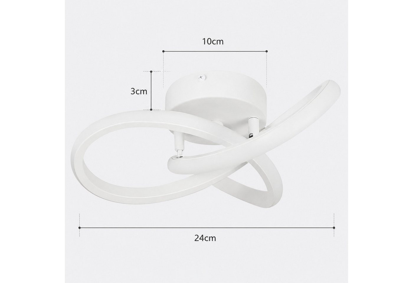 Nettlife LED Deckenleuchte Modern Schwarz/Weiß 24cm Schlafzimmer Augenschutz Deckenlampe, LED fest integriert, Warmweiß 3000K, Augenschutz,Einfache Installtion für Küche Flur Bild 3