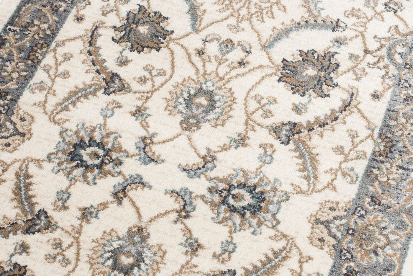 Mazovia Läufer Klassisch Bordüre Beige Creme Flur, Schlafzimmer, Diele, Fußbodenheizung