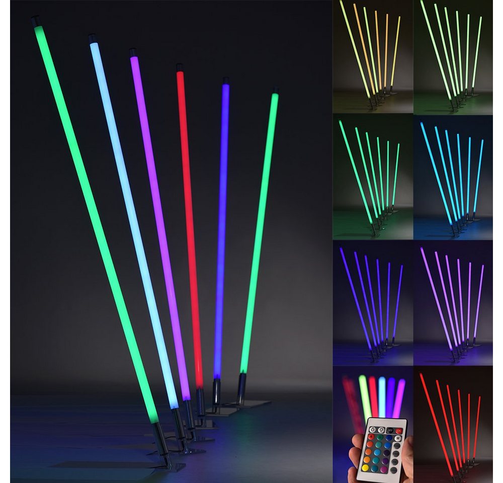 NYVI LED Dekolicht LED RGB Leuchtstab mit Fernbedienung - Lichtstab mit 8 Farben, LED fest integriert, Farbwechsel, Dimmbar, Niedriger Energieverbrauch, Hohe Lebensdauer