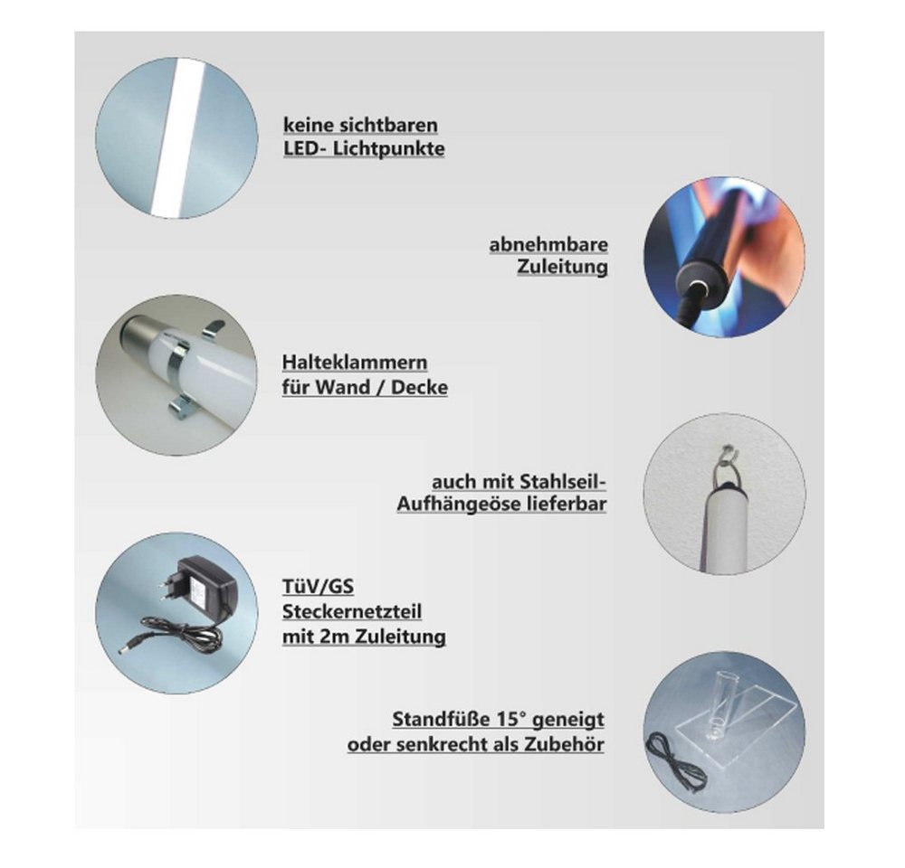NYVI LED Dekolicht LED RGB Leuchtstab mit Fernbedienung - Lichtstab mit 8 Farben, LED fest integriert, Farbwechsel, Dimmbar, Niedriger Energieverbrauch, Hohe Lebensdauer Bild 3
