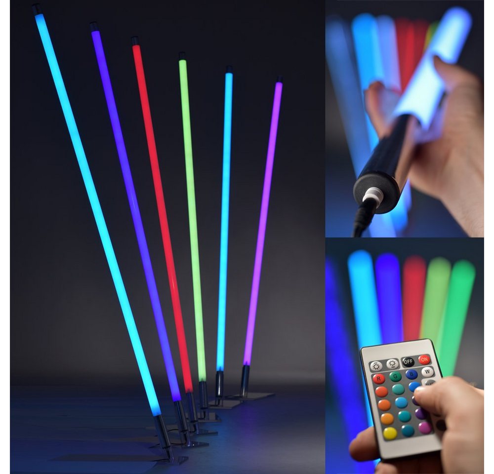 NYVI LED Dekolicht LED RGB Leuchtstab mit Fernbedienung - Lichtstab mit 8 Farben, LED fest integriert, Farbwechsel, Dimmbar, Niedriger Energieverbrauch, Hohe Lebensdauer Bild 5