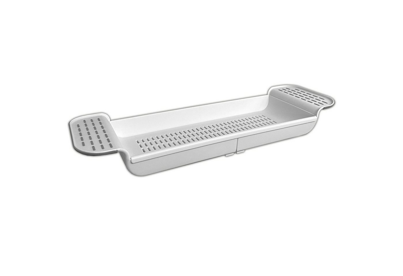 HAC24 Badewannenablage 2x Wannenablage Wannenbrücke Badewannenauflage Badewannentablett, Weiß Kunststoff Ausziehbar von 55 bis 78,4 cm Bild 2
