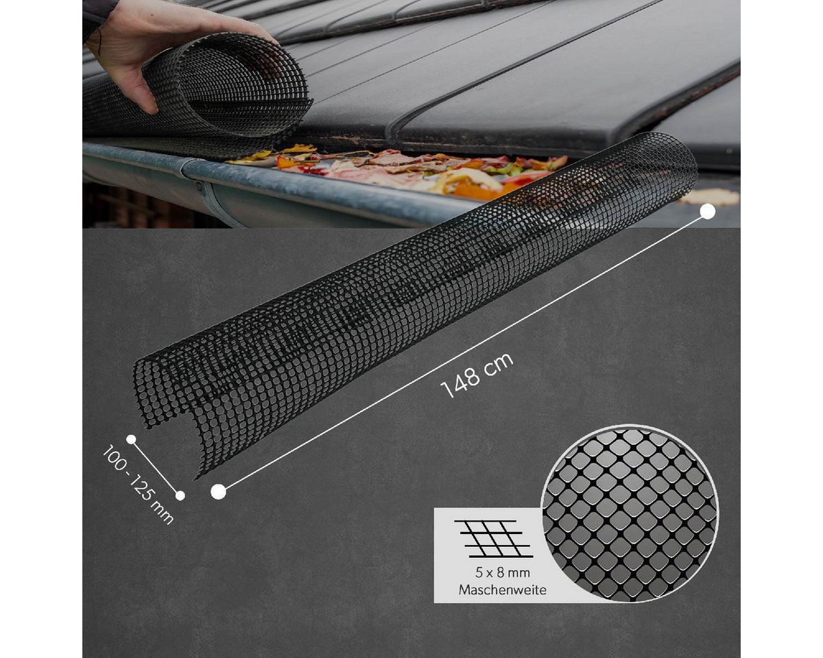 siwitec Laubschutznetz Laubstop Typ R 172/0, 100-125mm, 1,48m Länge (1-St), wetterfest, UV-beständig, zuschneidbar