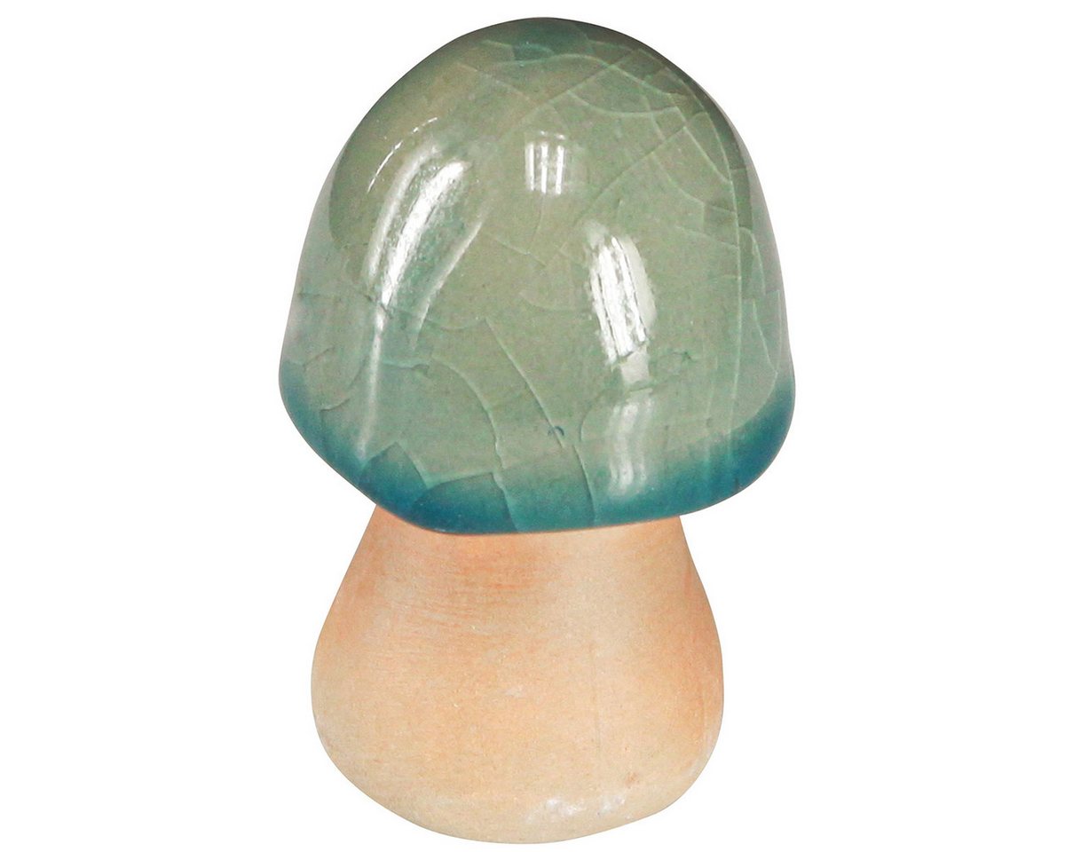 Florists Products Streudeko Keramik Pilze Deko Herbst Braun Grün Blau Wohnzimmer Tischdeko, 3 Stü Bild 3