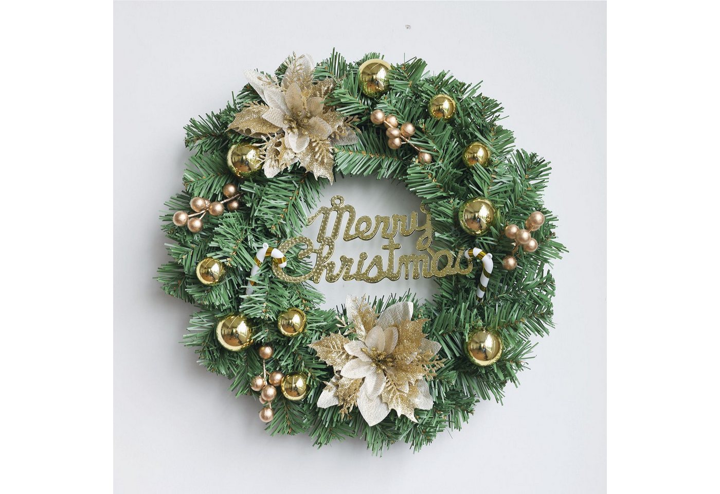 Diwzbyn Dekokranz Weihnachtskranz Haustür Deko Künstlich,Weihnachten Haustürkranz, Türkranz Weihnachten Außen,Türkranz Dekoration für Innen Außen Bild 2