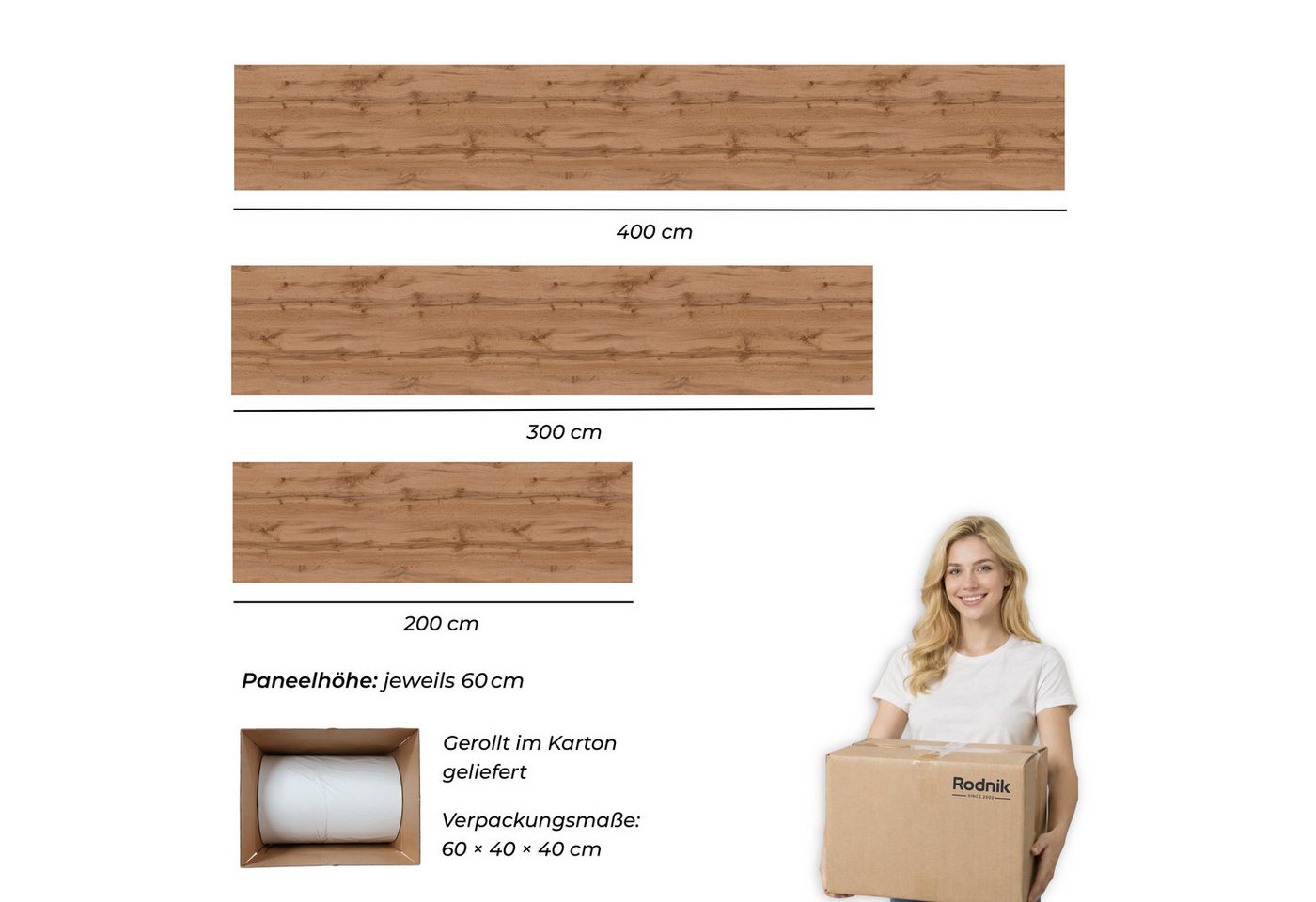 Rodnik Küchenrückwand Eiche Wotan, monolithische ABS-Platte mit Direktdruck, formstabil und langlebig Bild 3