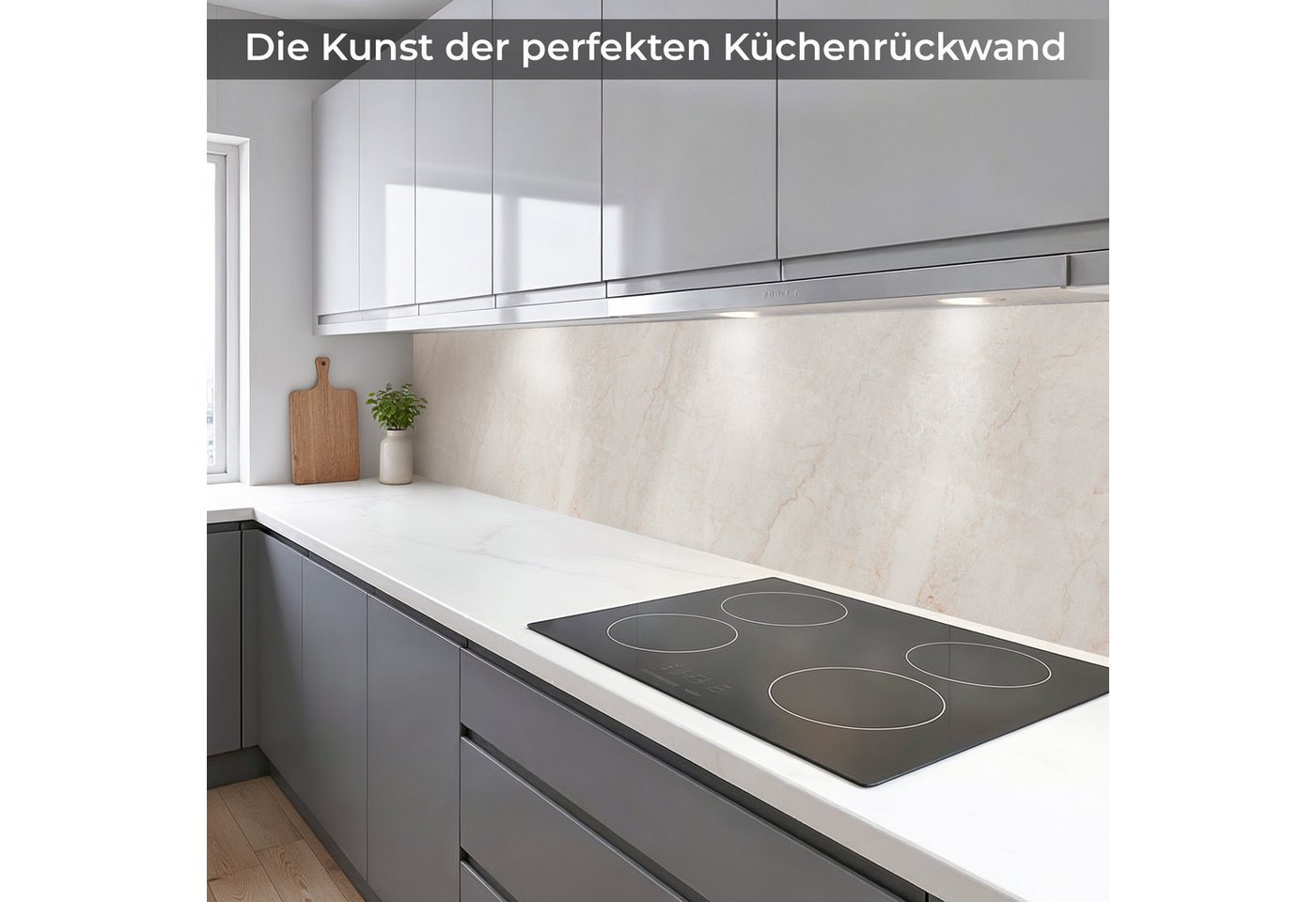 Rodnik Küchenrückwand Marmor Creme Beige, monolithische ABS-Platte mit Direktdruck, formstabil und langlebig