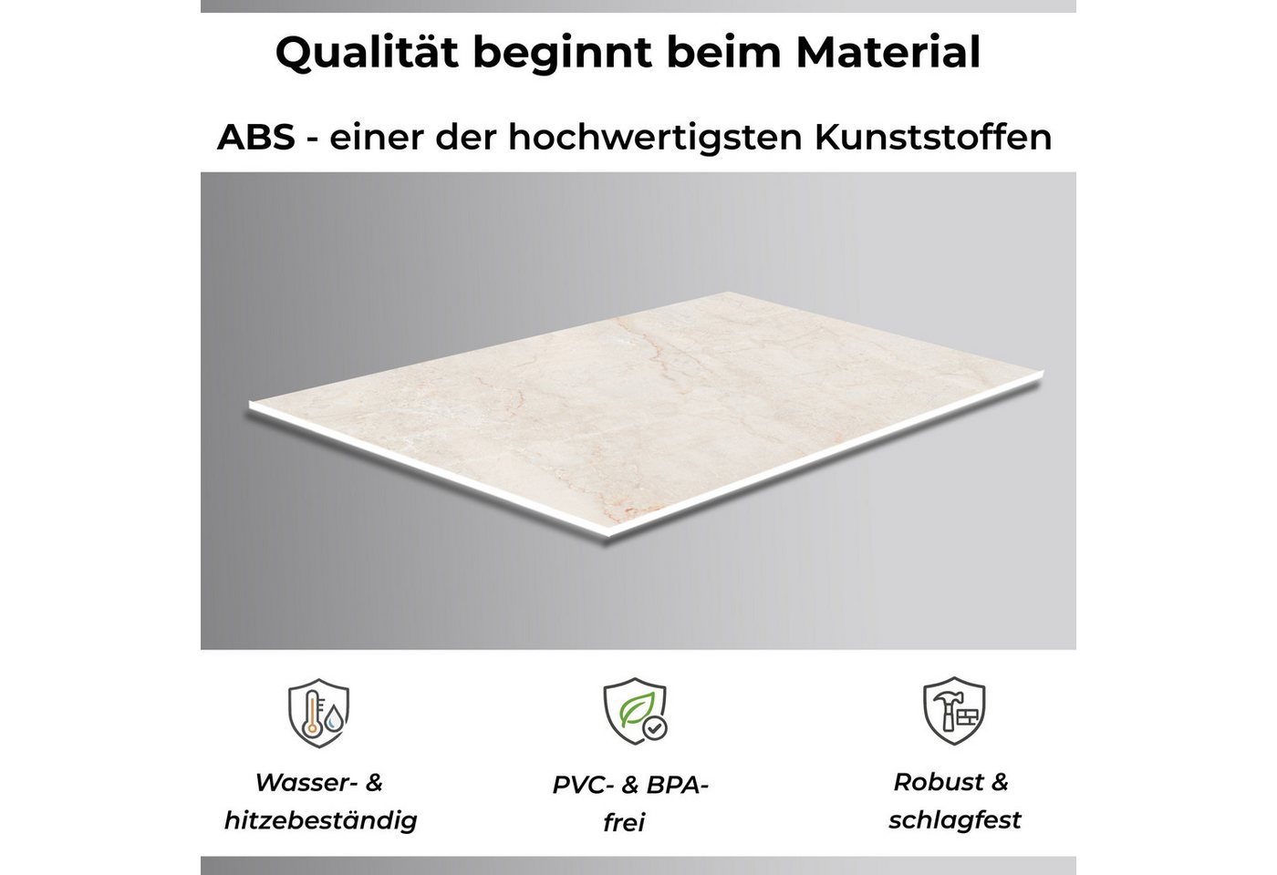 Rodnik Küchenrückwand Marmor Creme Beige, monolithische ABS-Platte mit Direktdruck, formstabil und langlebig Bild 2