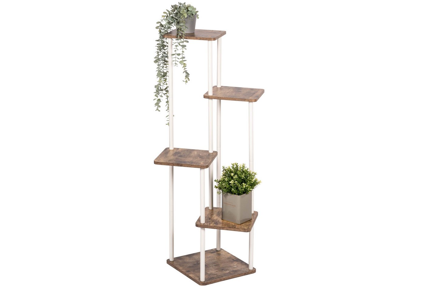 eluno Blumenständer Blumenregal aus MDF-Holz und Metall