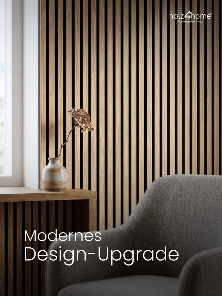 holz4home® 3D Wandpaneel Akustikpaneel 4er Set Holz 120x60 cm I Wandpaneel aus MDF in Holzoptik, (4-tlg) Modern und Minimalistisch Bild 4