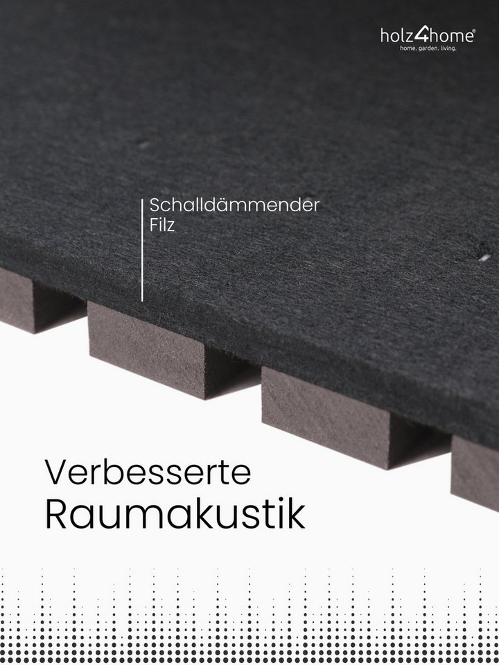 holz4home® 3D Wandpaneel Akustikpaneel 4er Set Holz 120x60 cm I Wandpaneel aus MDF in Holzoptik, (4-tlg) Modern und Minimalistisch Bild 5