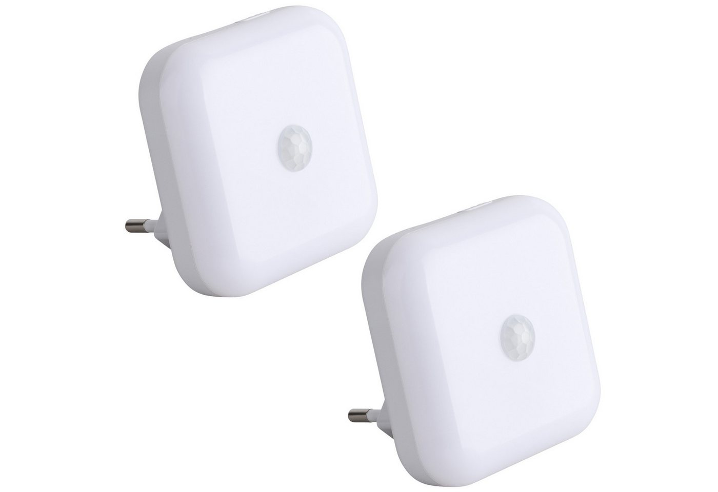 SEBSON LED Nachtlicht Steckdosenlampe 2er Set - Bewegungsmelder, Dämmerungssensor, Dimmbar, LED integriert, warmweiß, Dimmbar in 5 Stufen, Infrarot Sensor, Lichtsensor, Eurostecker 230V