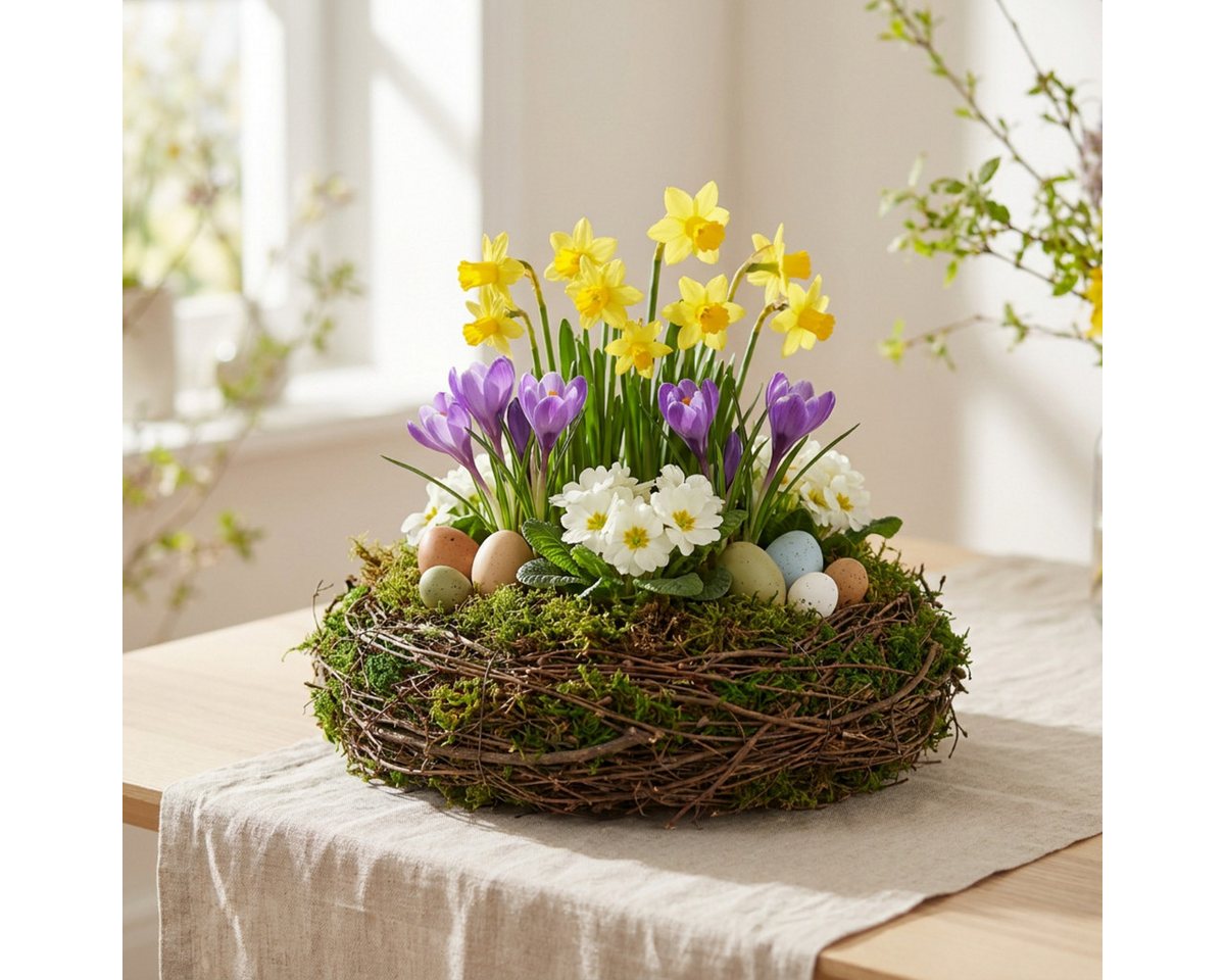 Florists Products Pflanzschale Dekorative Pflanzschale aus Reben und Moos mit Folie für Bild 2