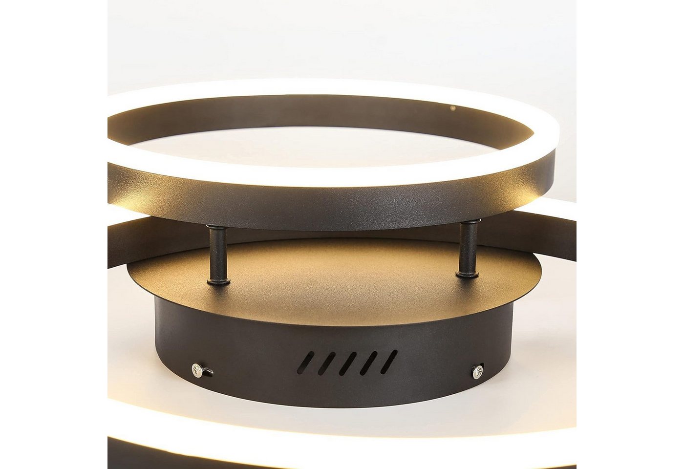Nettlife LED Deckenleuchte Gold/ Silber/Schwarz Wohnzimmerlampe Modern Dimmbar 59cm Fernbedienung, 3000K-6500K, Warmweiß,Naturweiß, Kaltweiß, LED fest integriert, Geeignet für Wohnzimmer, Schlafzimmer, Küche, Esszimmer, Büro Bild 5
