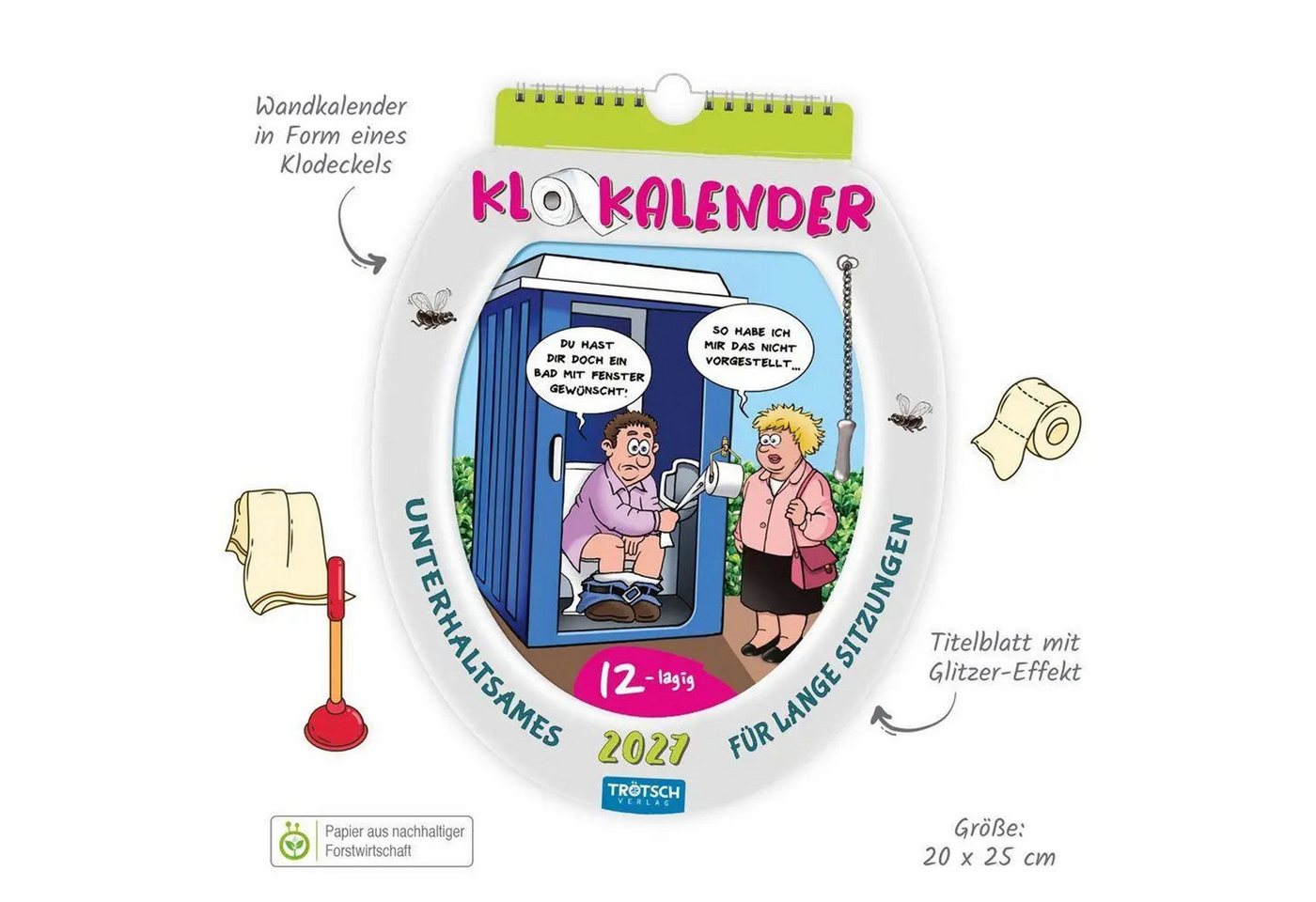 Trötsch Verlag Wandkalender TRÖTSCH - Formkalender Klokalender 2027 unterhaltsames für lange... Bild 3