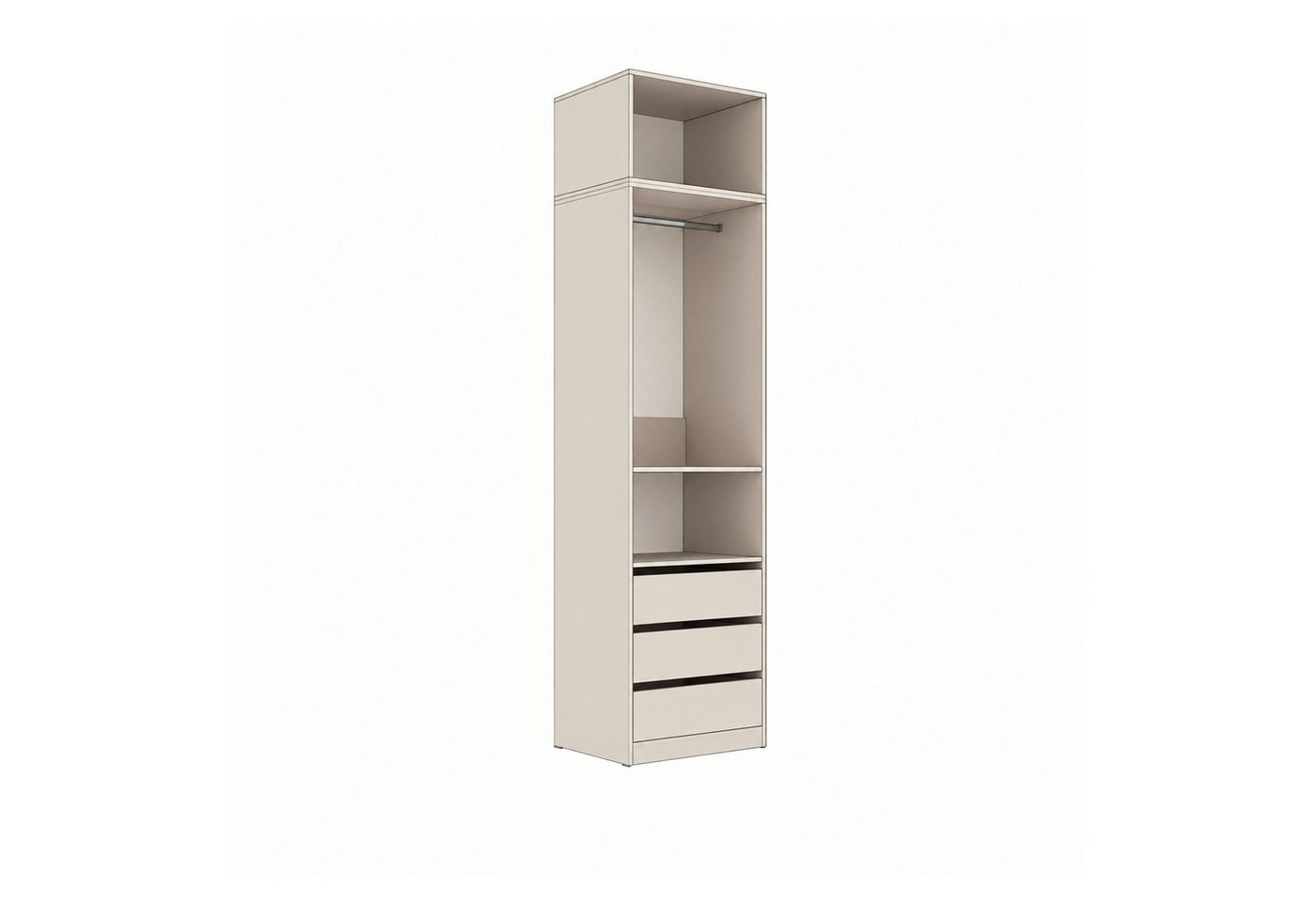 Marmex Möbel Regal TRES 04/4N Mehrzweckregal mit drei Schubladen 60 x 246 x 51, Garderobenschrank, Kleiderstange Bild 2