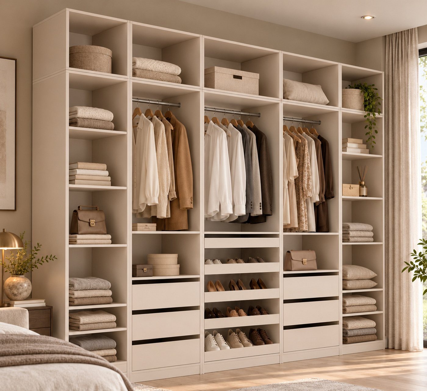 Marmex Möbel Regal TRES 04/4N Mehrzweckregal mit drei Schubladen 60 x 246 x 51, Garderobenschrank, Kleiderstange Bild 5
