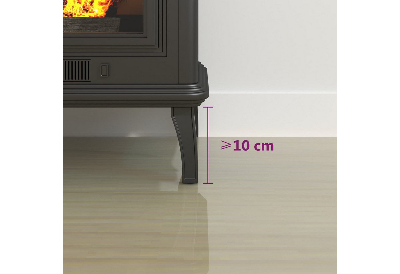 vidaXL Bodenplatte Feuerstelle Glasplatte Transparent 80 x 60 cm Glas, (1-St) Bild 5