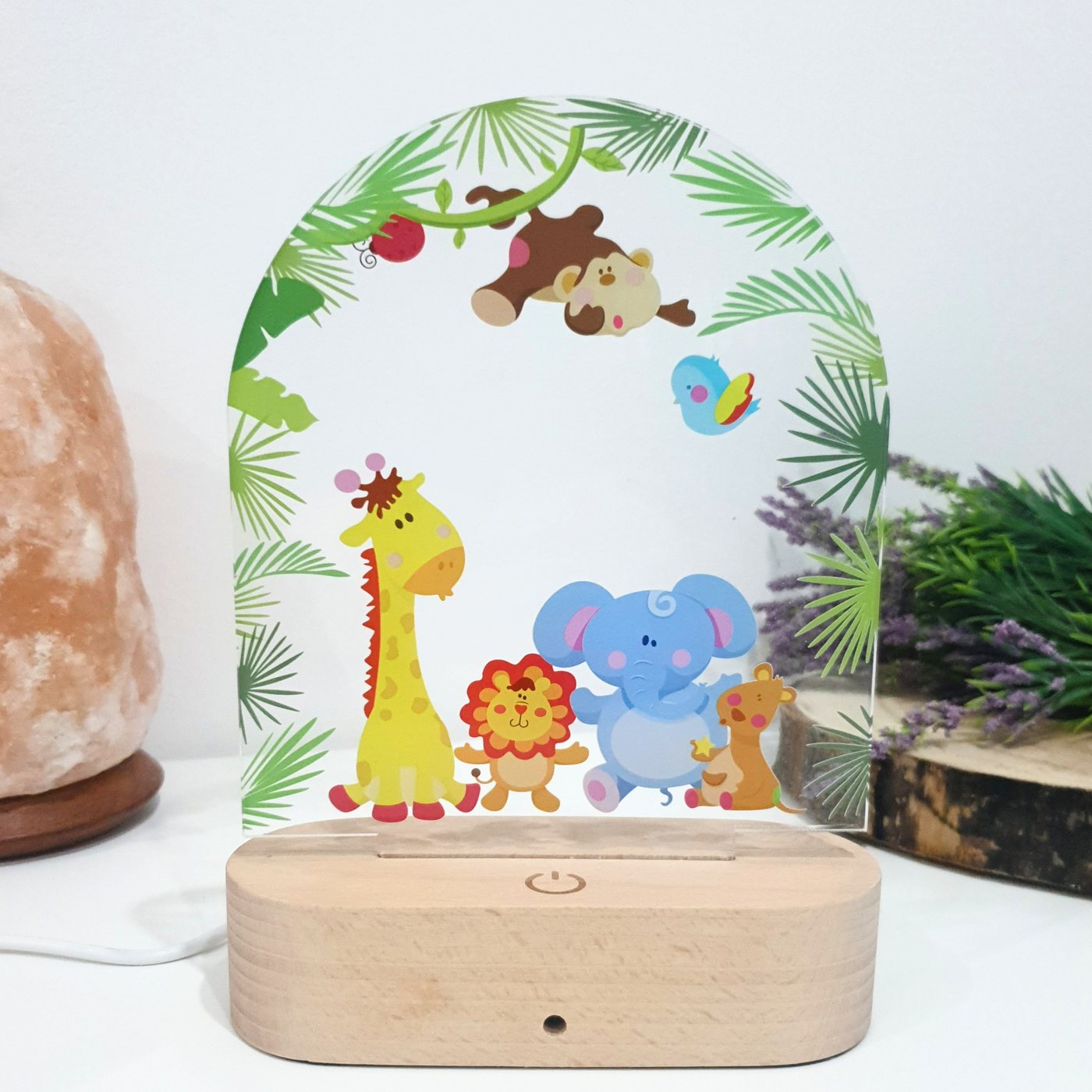 Little Lorien Nachtlicht Tiere Nachtlicht für Kinder – Farbwechsel, Holz-Basis & Fernbedienung Bild 3