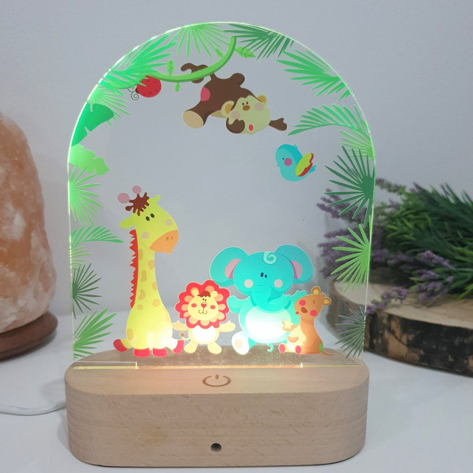 Little Lorien Nachtlicht Tiere Nachtlicht für Kinder – Farbwechsel, Holz-Basis & Fernbedienung Bild 5