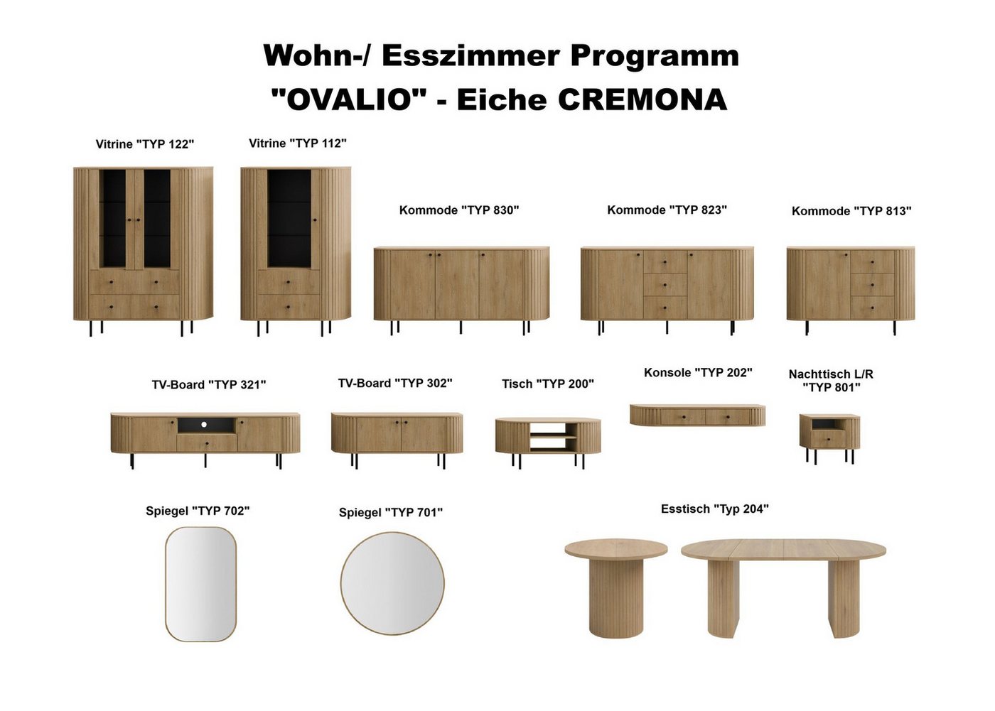 Küchen-Preisbombe Spiegelschrank Ovalio Wandspiegel rund 100 cm, Spiegel hängend Typ 701 Schlafzimmer