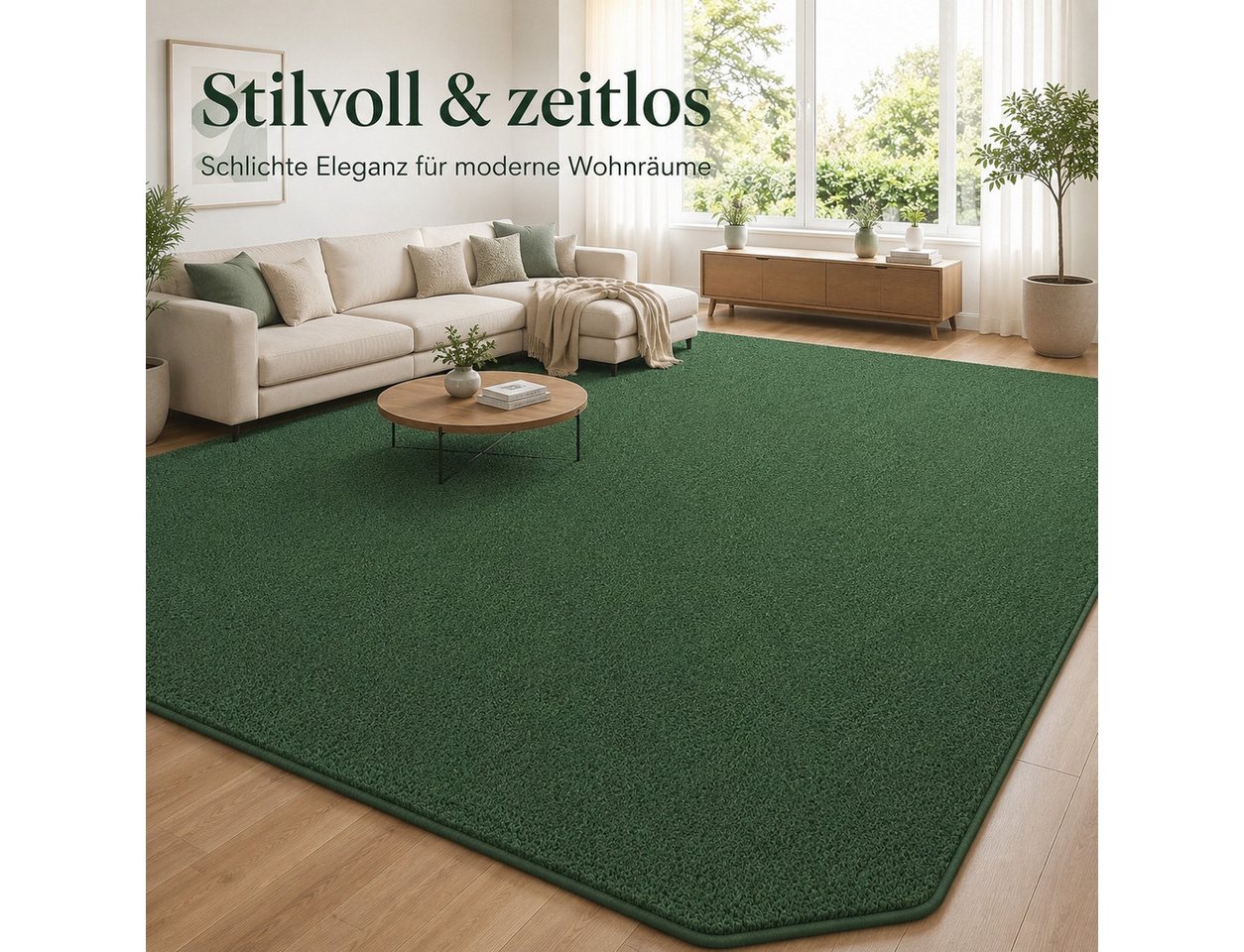 Lochas Teppich Kurzflor Teppich Uni Schwarz – Weich, rutschfest & waschbar Bild 3