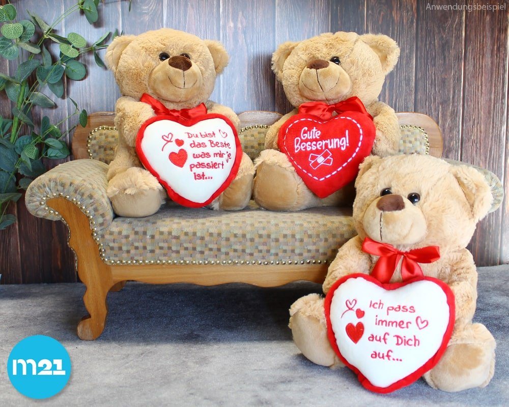 matches21 HOME & HOBBY Bilderrahmen Teddybär mit Herz Du bist das Beste braun 25 cm, (1 St)